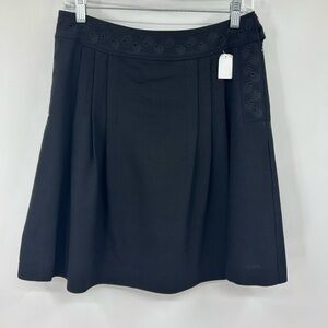 See by Chloe Black Wool Mini Skirt Side Zip Size 4 Made In Italy
